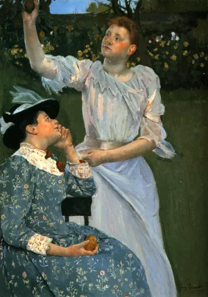 Young Women Picking Fruit by Mary Cassatt Oil Painting