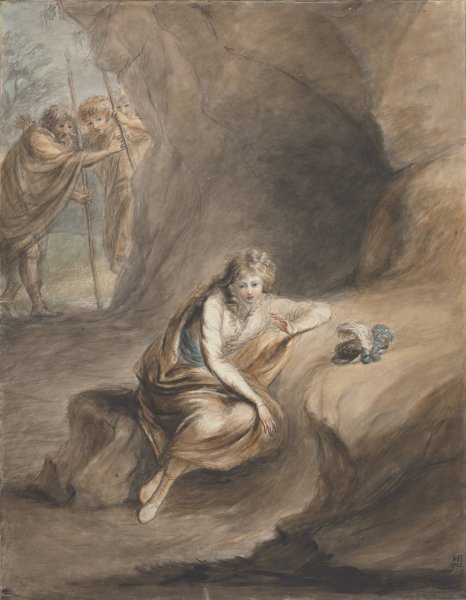 Imogen in the Cave, 'Cymbeline', Act III, Scene VI  by Mary Hoare - Hand-Painted Oil Painting Reproduction