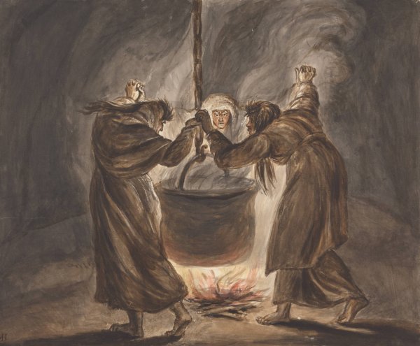 The Three Witches from Macbeth; Double, Double, Toil and Trouble  by Mary Hoare - Hand-Painted Oil Painting Reproduction