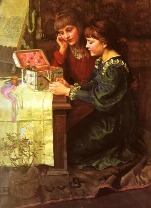 The Sewing Box by Mary L. Gow - Oil Painting Reproduction