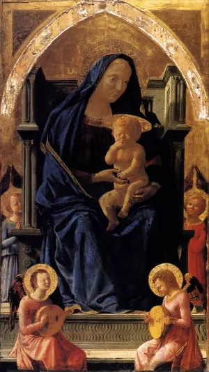 Madonna with Child and Angels by Masaccio - Oil Painting Reproduction