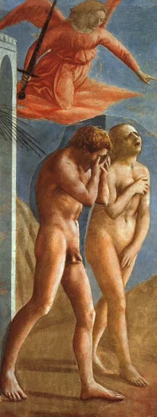 The Expulsion from the Garden of Eden Oil painting by Masaccio
