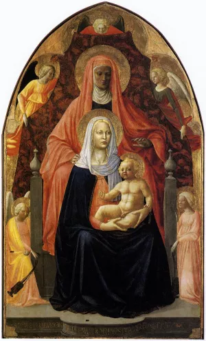 The Madonna and Child with Saint Anne by Masaccio Oil Painting