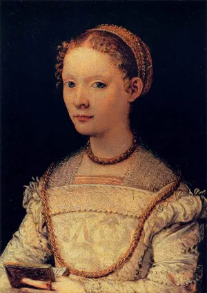 Portrait of Elena Gaddi Quartesi by Maso Da San Friano Oil Painting