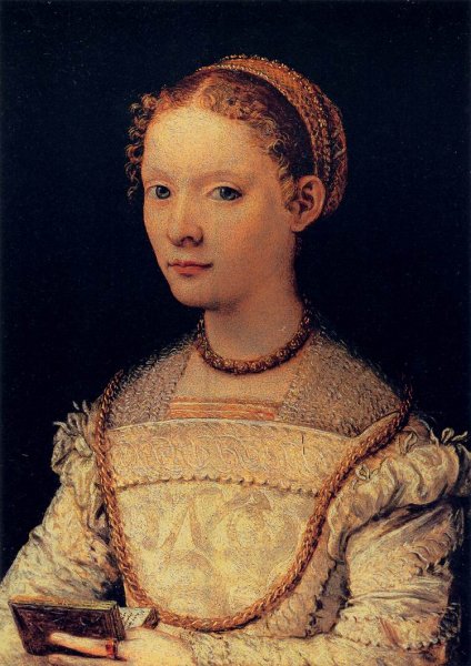 Portrait of Elena Gaddi Quartesi by Maso Da San Friano - Hand-Painted Oil Painting Reproduction
