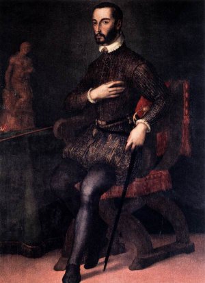 Portrait of Francesco I de' Medici by Maso Da San Friano Oil Painting