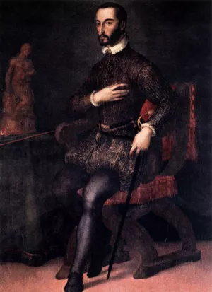 Portrait of Francesco I de' Medici by Maso Da San Friano Oil Painting