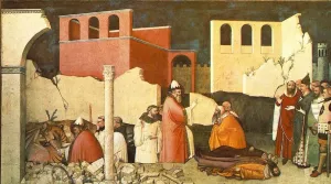 Pope St Sylvester's Miracle Oil painting by Maso Di Banco