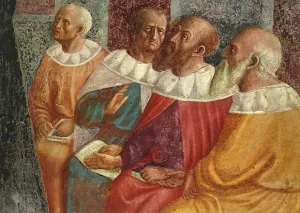 The Philosophers of Alexandria Detail Oil painting by Masolino Da Panicale