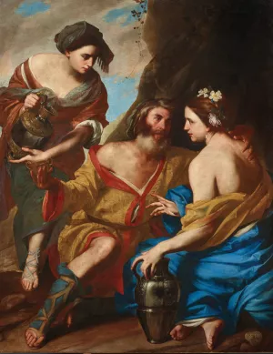 Lot and his Daughters by Massimo Stanzione Oil Painting