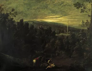 Landscape with the Good Samaritan by Mastelletta Oil Painting