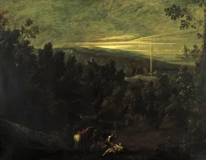 Landscape with the Good Samaritan Oil painting by Mastelletta