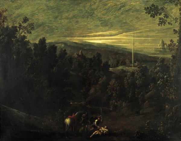 Main Product Photo of Landscape with the Good Samaritan Painting by Mastelletta