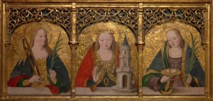 Saints Apollonia, Barbara, and Agatha by Master Alejo Oil Painting