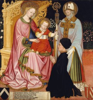 Madonna and Child with the Donor, Pietro de'Lardi, Presented by Saint Nicholas by Master G.Z. Oil Painting