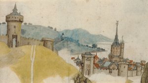 View of a Walled City in a River Landscape by Master L. Cz. Oil Painting