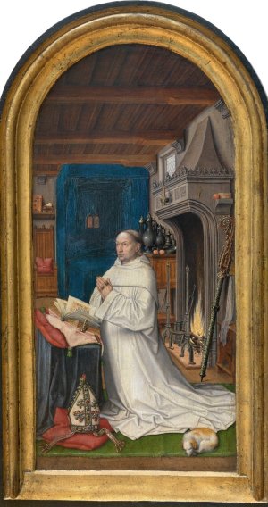 Christiaan de Hondt, Abbot at Ten Duinen by Master Of 1499 Oil Painting