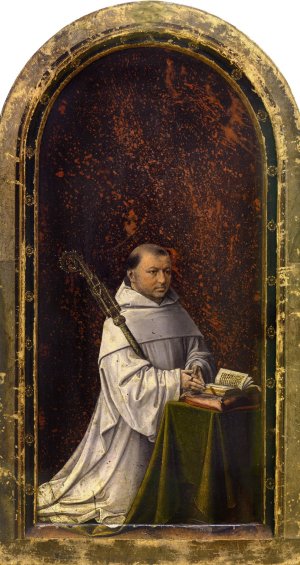 Robrecht de Clerq, Abbot at Ten Duinen by Master Of 1499 Oil Painting