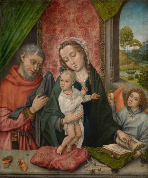 Main Product Photo of The Holy Family with an Angel  Painting by Master Of 1499