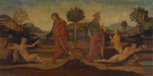 The Creation of Adam and Eve by Master Of Apollo And Daphne Oil Painting