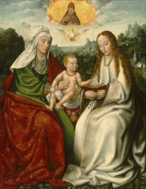 Saint Anne with the Virgin and the Christ Child by Master Of Frankfurt Oil Painting