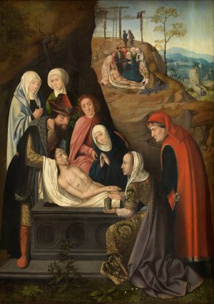 Entombment and the Lamentaion over the dead Christ by Master Of Hoogstraeten Oil Painting