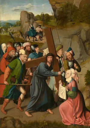 The Bearing of the Cross and the Flight into Egypt by Master Of Hoogstraeten Oil Painting