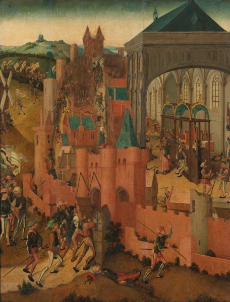 The Siege of Rhenen  by Master Of Rhenen - Hand-Painted Oil Painting Reproduction