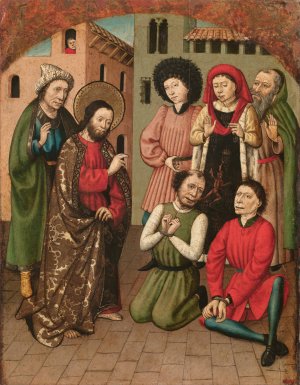 Saint Bartholomew Exorcising Oil painting by Master Of Saint Bartholomew