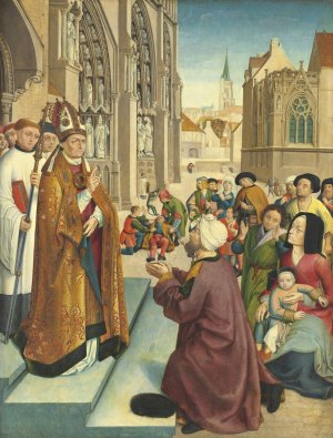Episodes from the Life of a Bishop Saint by Master Of Saint Giles And Assistant Oil Painting
