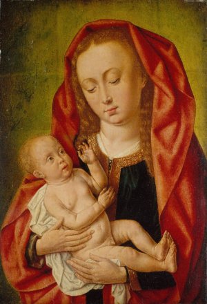 Virgin and Child with a Dragonfly by Master Of Saint Giles Oil Painting