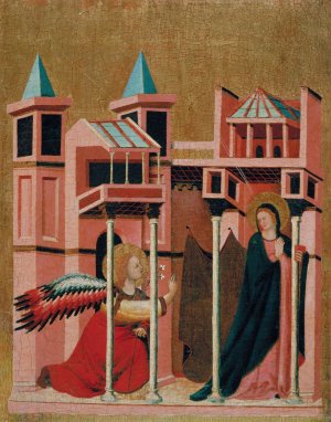Annunciation by Master Of The Cini Madonna Oil Painting