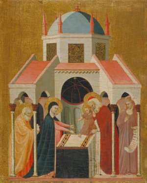 Presentation of Jesus at the Temple by Master Of The Cini Madonna Oil Painting