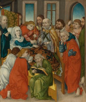 The Death Of The Virgin by Master Of The Crucifixion Triptych Oil Painting