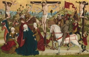Calvary by Master Of The Death Of Saint Nicholas Of Munster Oil Painting