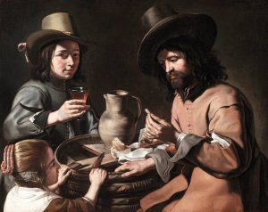 A Peasant Family by Master Of The Games Oil Painting