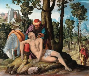 The Good Samaritan by Master Of The Good Samaritan Oil Painting