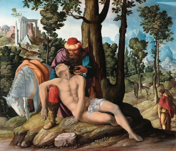 The Good Samaritan  by Master Of The Good Samaritan - Hand-Painted Oil Painting Reproduction