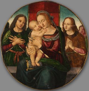 Virgin and Child with Angels by Master Of The Holden Tondo Oil Painting