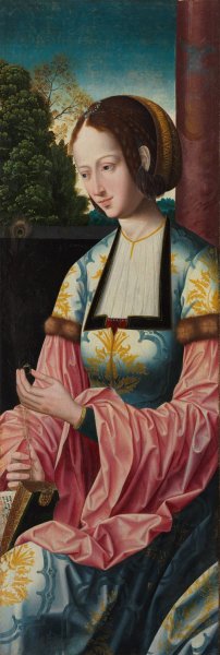 Saint Barbara  by Master Of The Holy Blood - Hand-Painted Oil Painting Reproduction