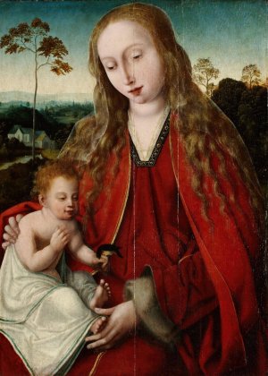 Madonna and Child by Master Of The Mansi Magdalen Oil Painting