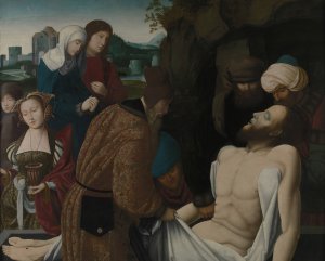 The Entombment by Master Of The Mansi Magdalen Oil Painting