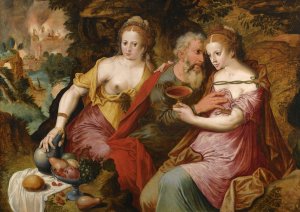 Lot And His Daughters by Master Of The Prodigal Son Oil Painting