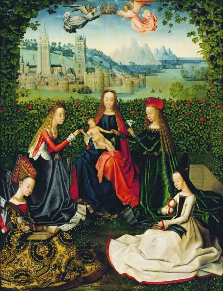 Virgin of the Rose Garden  by Master Of The St. Lucy Legend - Hand-Painted Oil Painting Reproduction