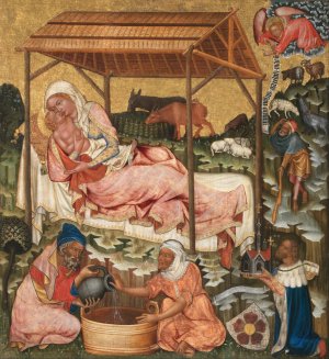 Nativity of Jesus  by Master Of Vyssi Brod Oil Painting