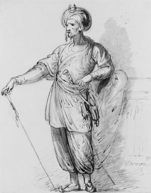 Figure in Eastern Costume by Mather Brown - Hand-Painted Oil Painting Reproduction