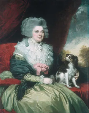 Lady with a Dog by Mather Brown - Oil Painting Reproduction