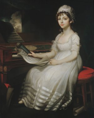 Portrait of a Young Woman by Mather Brown Oil Painting