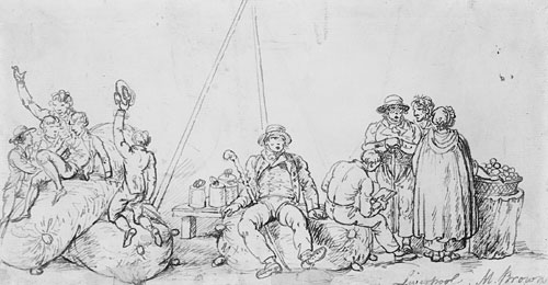 Main Product Photo of Scene at Liverpool Painting by Mather Brown