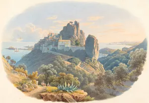 Le Chateau d'Eze,pres de Nice Oil painting by Mathias Gabriel Lory